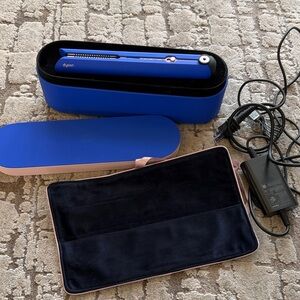 Dyson Corrale straightener Blue and Rose Gold Hair Tool Set with Case